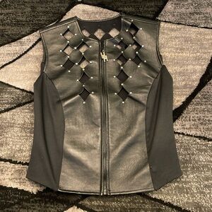 Black Studded Women's Vest